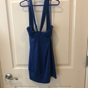 Express XS blue halter top